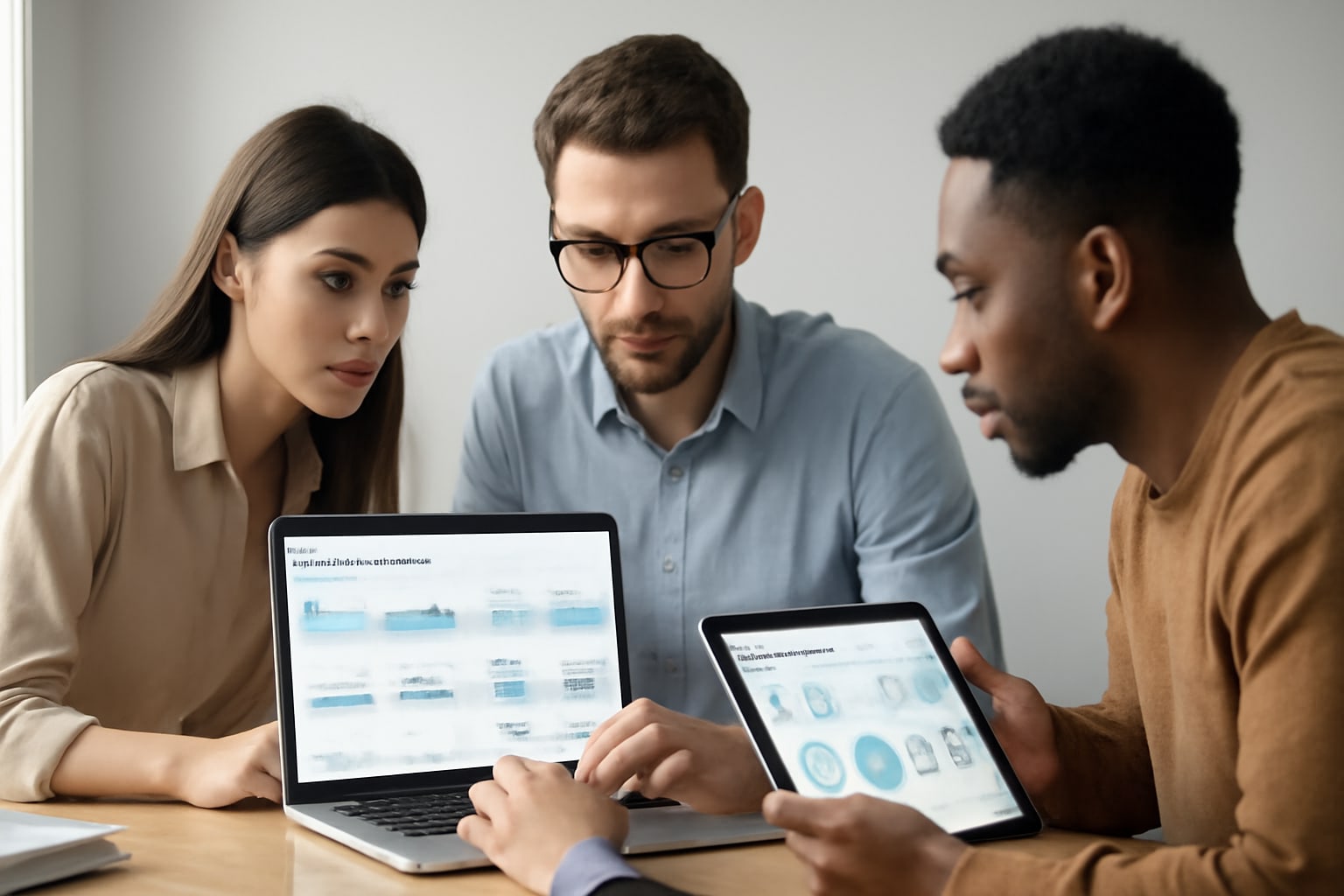 A small team reviewing website performance and visibility together
